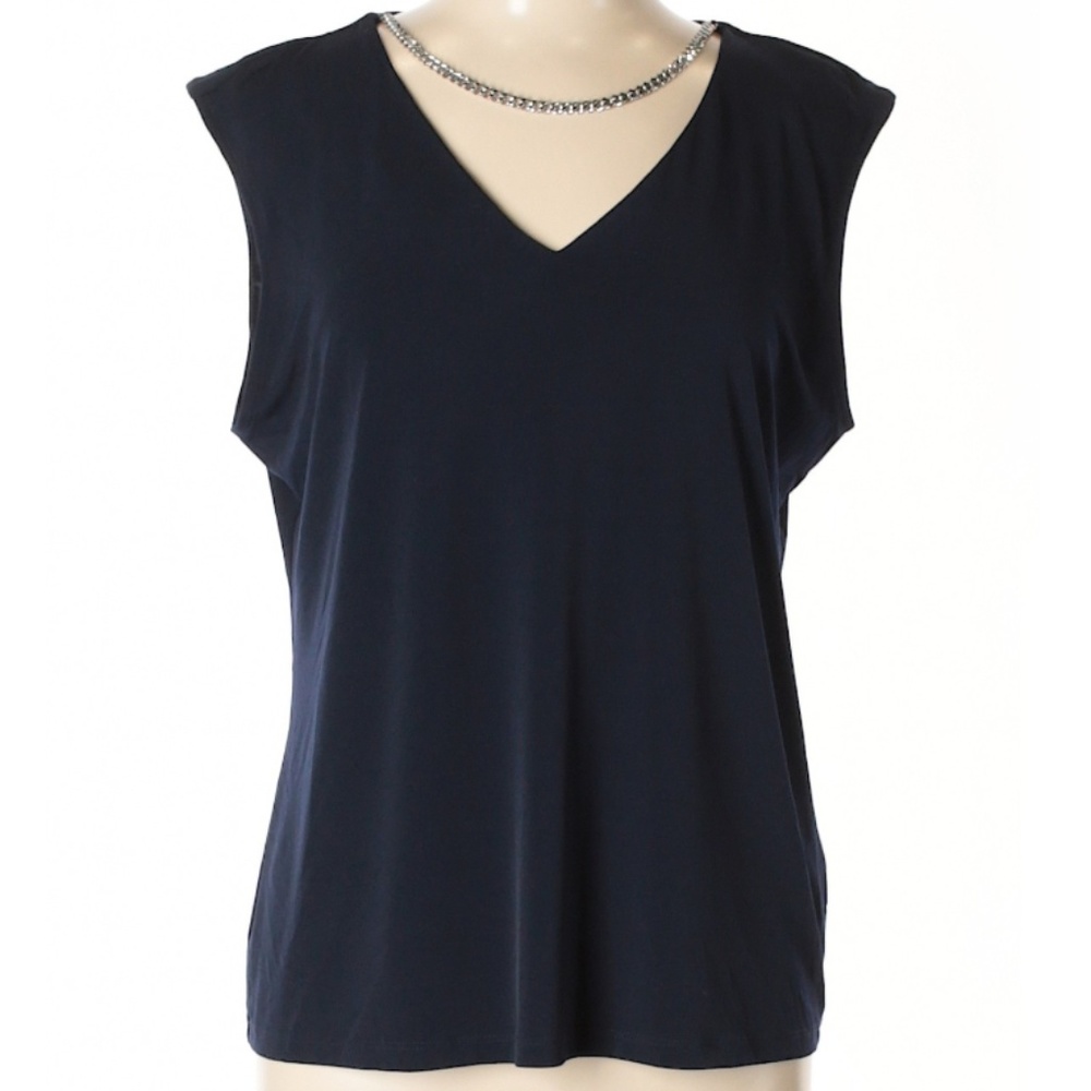 NWT Calvin Klein Navy Blue Sleeveless Top 0X Plus